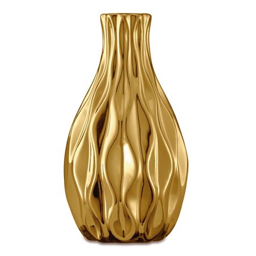 Vaso Cerâmica Dourado Detroit