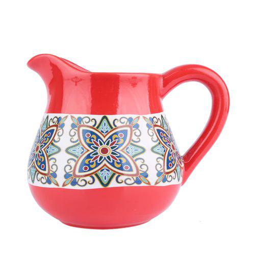 Vaso Ceramica Jar Floral Vintage Vermelhor Peq