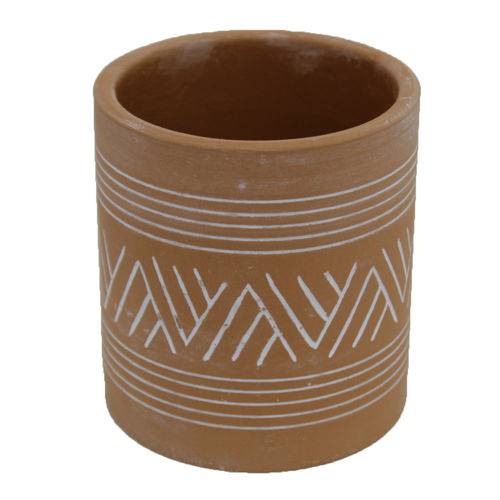 Vaso Cerâmica Terracota 9 Cm Azteca Barro