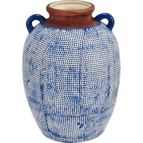 Vaso 32cm Ceramica Azul
