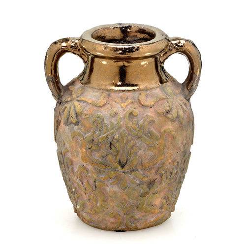 Vaso com Alca de Ceramica Bronze Bello 20cm Espressione