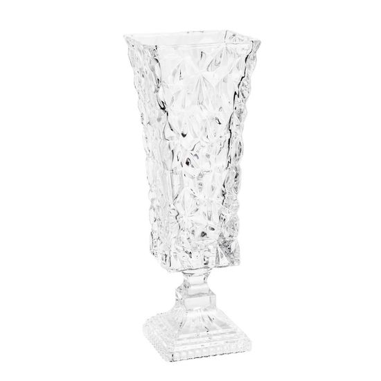 Vaso Cristal com Base Ice Rock 33,5cm Alt