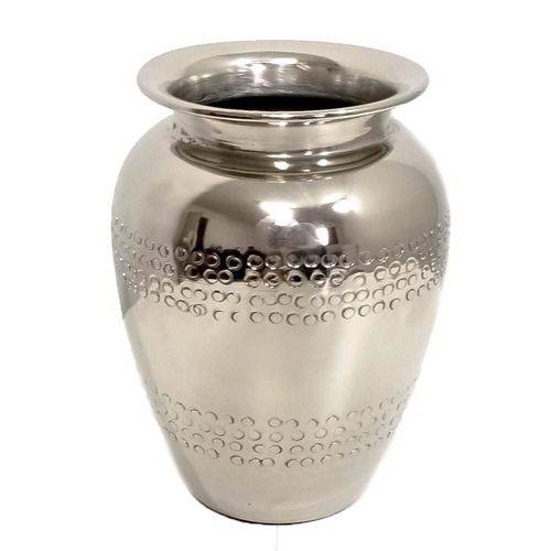 Vaso de Alumínio Niquelado Prata - 21cm