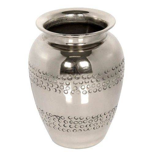 Vaso de Alumínio Niquelado Prata - 23cm