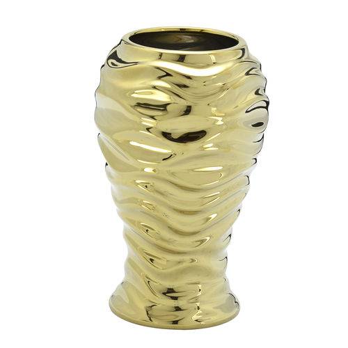 Vaso de Cerâmica 20cm Dourado Espressione
