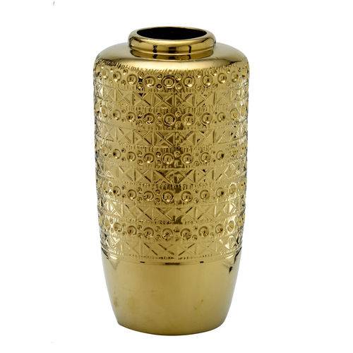 Vaso de Cerâmica 31cm Dourado Espressione