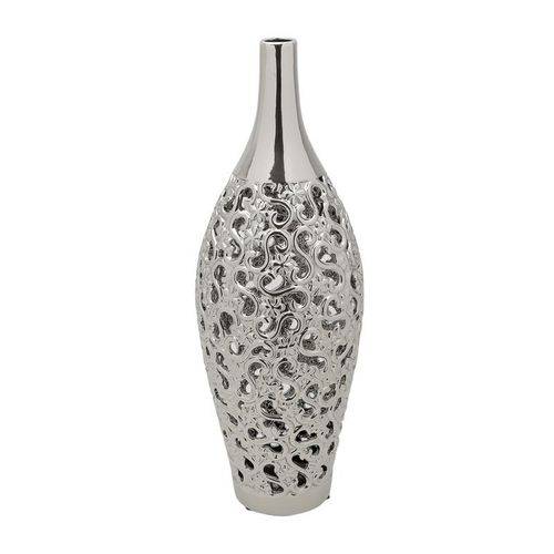 Vaso de Cerâmica 43cm Lancaster Prata Prestige