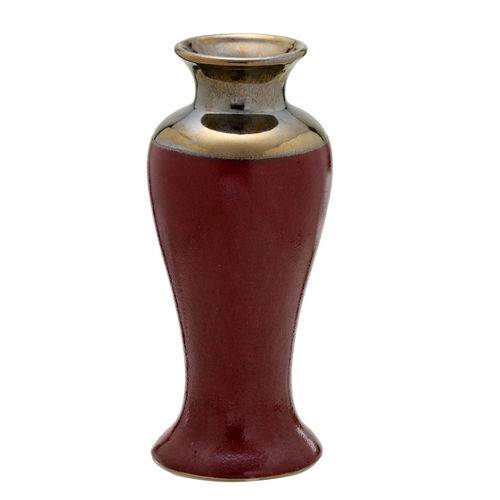 Vaso de Cerâmica 34cm Vermelho e Bronze Espressione