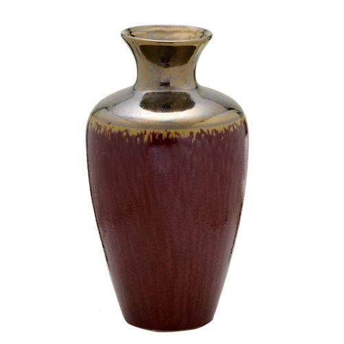 Vaso de Cerâmica 35cm Vermelho e Bronze Espressione
