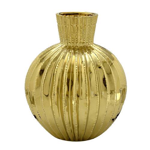 Vaso de Cerâmica 27cm Dourado Espressione