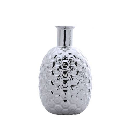 Vaso de Cerâmica Abacaxi Prata 21 Cm