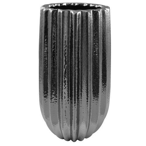 Vaso de Cerâmica Argon 30Cm Prata - Sotille