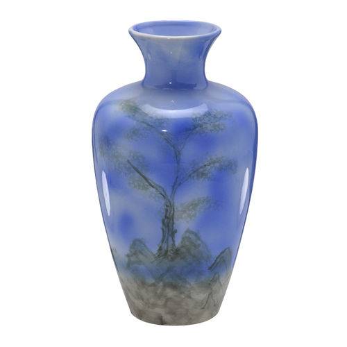 Vaso de Ceramica Azul Montanha 35cm Espressione