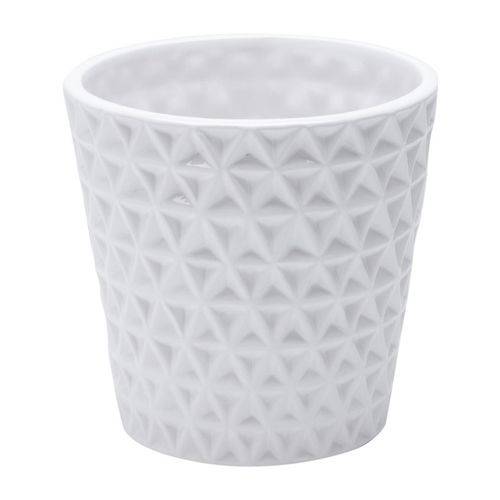 Vaso de Cerâmica Branco 11cm Triangle Prestige