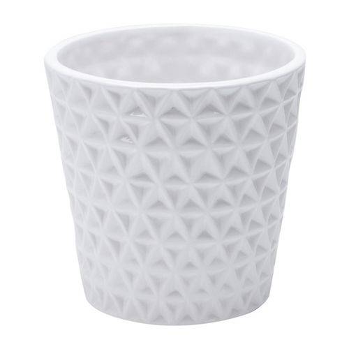 Vaso de Cerâmica Branco 14cm Triangle Prestige
