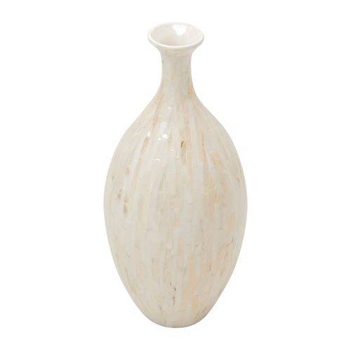 Vaso de Cerâmica Branco 41cm Mop Prestige