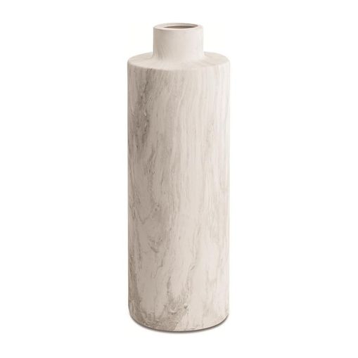 Vaso de Cerâmica Branco 39,5cm Mármore Mart