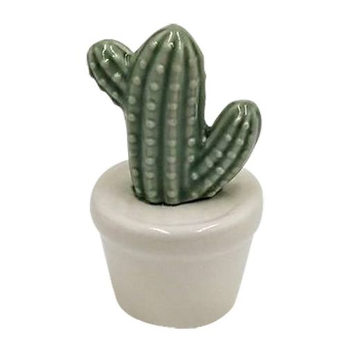 Vaso de Cerâmica Branco Hamato Cactus Urban