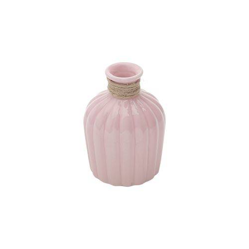 Vaso de Cerâmica Celo Rosa Claro 15cm
