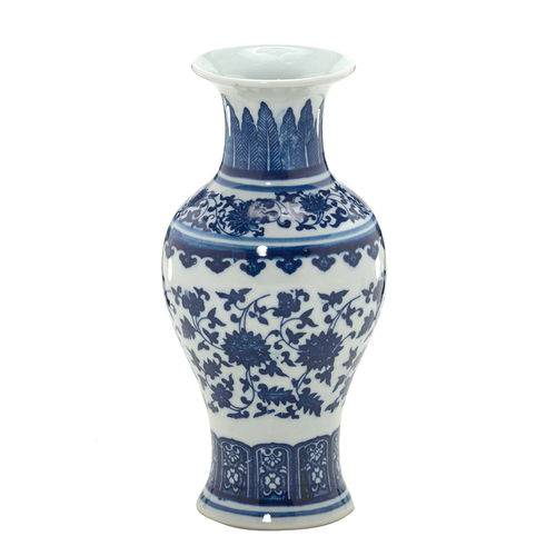 Vaso de Cerâmica 22cm Azul e Branco Concepts Life