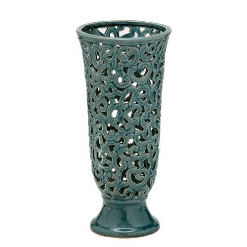 Vaso de Cerâmica 33cm Azul Espressione