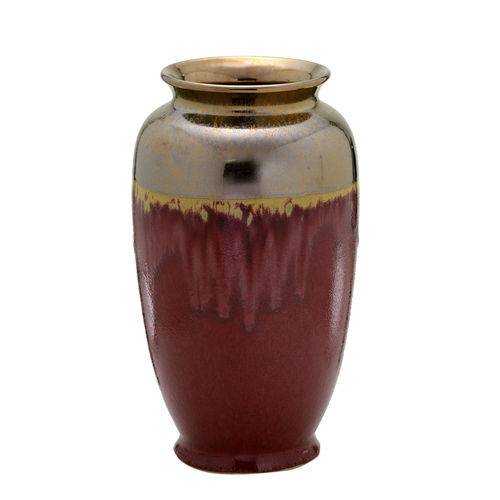 Vaso de Cerâmica 32cm Vermelho e Bronze Espressione