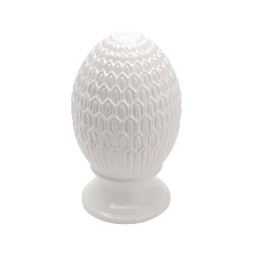 Vaso de Cerâmica com Acabamento em Vidro Colméia Branco 16,8X16,8X29,5Cm