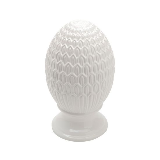 Vaso de Cerâmica com Acabamento em Vidro Colméia Branco 13X13X21,5cm