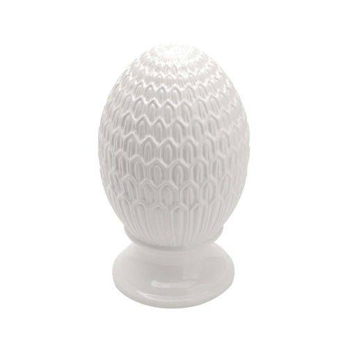 Vaso de Cerâmica com Acabamento em Vidro Colméia Branco - F9-30246