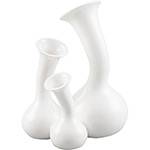 Vaso de Cerâmica com Acabamento em Vidro Fluffy Branco 19x15x25cm - Prestige