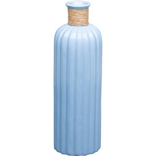 Vaso de Cerâmica com Acabamento em Vidro Marrocos Azul 12x12x38,5cm - Prestige