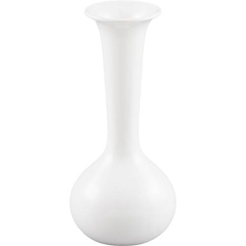 Vaso de Cerâmica com Acabamento em Vidro Trumpet Branco 12x12x38,5cm - Prestige