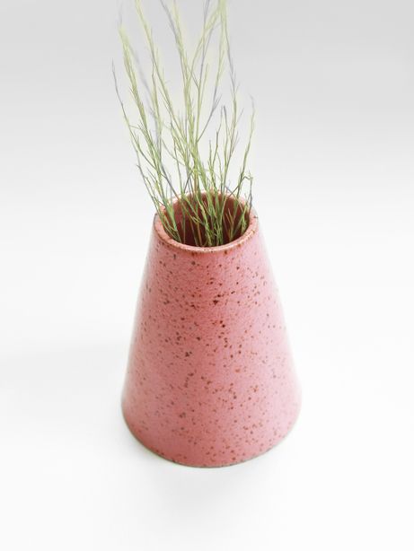 Vaso de Ceramica Cone Rosa P