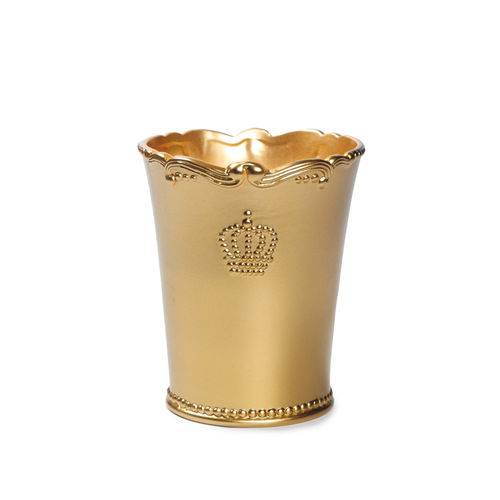 Vaso de Ceramica Decorativo G 13,6X16Cm Dourado