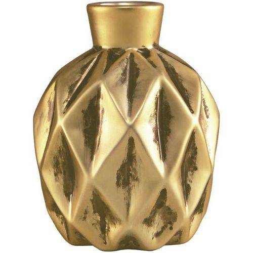 Vaso de Cerâmica Dourado Broto 6987 Mart