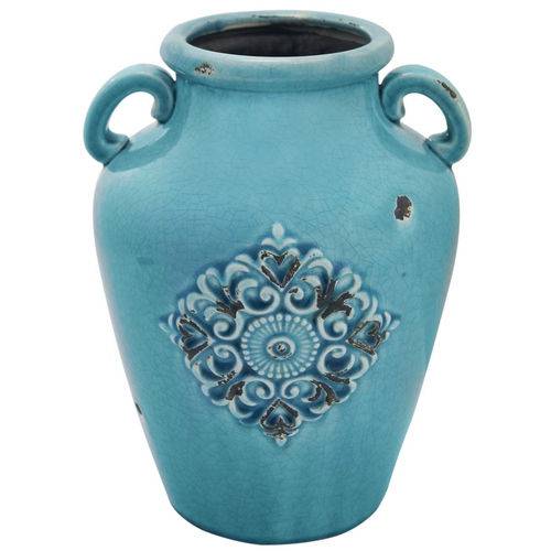 Vaso de Cerâmica Mandala Azul I