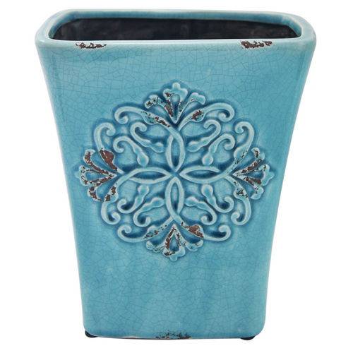 Vaso de Cerâmica Mandala Azul II