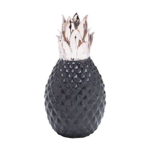 Vaso de Cerâmica Pineapple 9cmx9cmx21cm Rojemac Preto/Dourado
