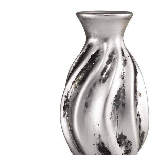 Vaso de Cerâmica Prata Roar 7013 Mart