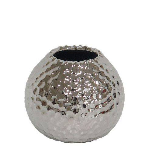 Vaso de Cerâmica Prateado - 9x7 Cm