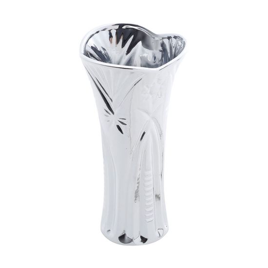Vaso de Cerâmica Starling 11X11X21,2cm com Pintura Eletrostática Silver
