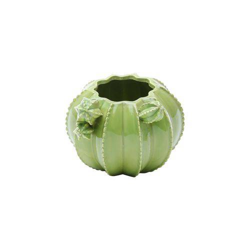 Vaso de Ceramica Tipo Cactos 15x15x14cm Verde
