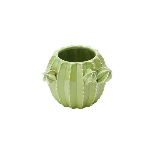 Vaso de Cerâmica Tipo Cactos 13X11X10cm Verde