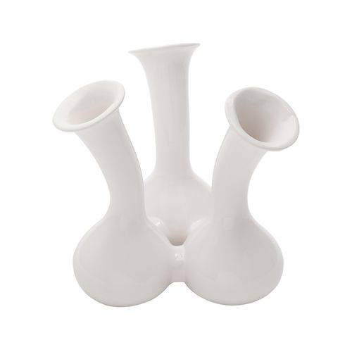 Vaso de Cerâmica Triplets Branco