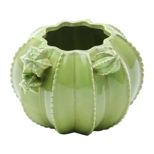 Vaso de Cerâmica Verde 14cm Cactos Prestige