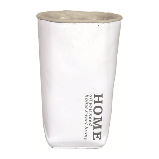 Vaso de Cimento Branco 20cm Home 7606 Mart