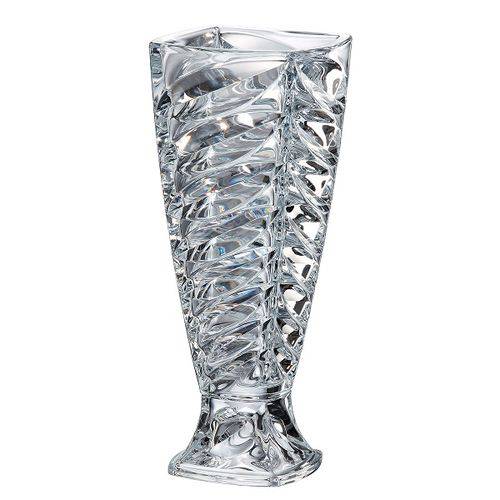 Vaso de Cristal com Pé 37x15cm Facet Bohemia - R5450