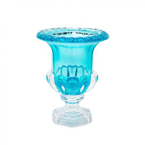 Vaso de Cristal com Pé Sussex 20cmx25,5cm Rojemac Transparente/Turquesa