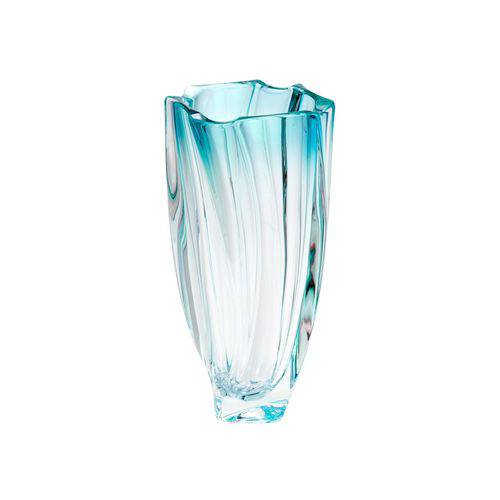 Vaso de Cristal Ecológico Neptun Turquesa 12x30,5cm