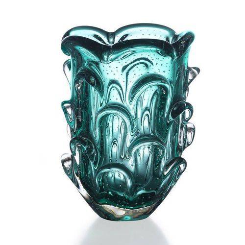 Vaso de Murano com Aspente - Cristal Esmeralda São Marcos